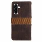 For Samsung Galaxy A36 5G Grid Stitching Leather Phone Case with Lanyard(Brown) - 3