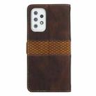For Samsung Galaxy A52 5G / 4G Grid Stitching Leather Phone Case with Lanyard(Brown) - 3