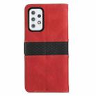 For Samsung Galaxy A52 5G / 4G Grid Stitching Leather Phone Case with Lanyard(Red) - 3