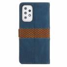 For Samsung Galaxy A53 5G Grid Stitching Leather Phone Case with Lanyard(Blue) - 3