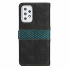 For Samsung Galaxy A72 5G / 4G Grid Stitching Leather Phone Case with Lanyard(Black) - 3