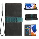 For Samsung Galaxy A26 5G Grid Stitching Leather Phone Case with Lanyard(Black) - 1