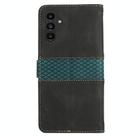 For Samsung Galaxy A26 5G Grid Stitching Leather Phone Case with Lanyard(Black) - 3