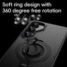 For Samsung Galaxy S25+ 5G Carbon Fiber MagSafe Phone Case with 360 Degree Rotating Holder(Black Grey) - 2