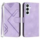 For Samsung Galaxy A26 5G Line Pattern Skin Feel Leather Phone Case(Light Purple) - 1