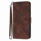 For Samsung Galaxy A56 5G Line Pattern Skin Feel Leather Phone Case(Coffee) - 2