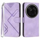 For Sharp Aquos R9 Pro Line Pattern Skin Feel Leather Phone Case(Light Purple) - 1