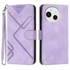 For Sharp Aquos Sense9 Line Pattern Skin Feel Leather Phone Case(Light Purple) - 1