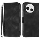 For Sharp Aquos Sense9 Line Pattern Skin Feel Leather Phone Case(Black) - 1