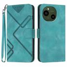 For Sharp Aquos R10 Line Pattern Skin Feel Leather Phone Case(Light Blue) - 1