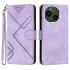 For Sharp Aquos R10 Line Pattern Skin Feel Leather Phone Case(Light Purple) - 1