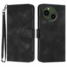 For Sharp Aquos R10 Line Pattern Skin Feel Leather Phone Case(Black) - 1