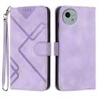 For Sharp Aquos wish5 Line Pattern Skin Feel Leather Phone Case(Light Purple) - 1