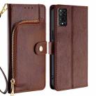 For TCL 50 5G Zipper Bag Leather Phone Case(Brown) - 1