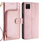 For TCL 502 Zipper Bag Leather Phone Case(Rose Gold) - 1