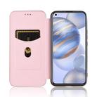 For Huawei Honor 30 Carbon Fiber Texture Horizontal Flip TPU + PC + PU Leather Case with Card Slot(Pink) - 3