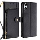 For Sony Xperia 10 VI Zipper Bag Leather Phone Case(Black) - 1