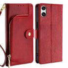 For Sony Xperia 10 VI Zipper Bag Leather Phone Case(Red) - 1