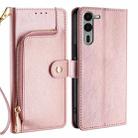 For Fujitsu Arrows We2 Plus Zipper Bag Leather Phone Case(Rose Gold) - 1