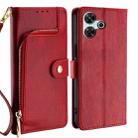 For Redmi 13 4G Zipper Bag Leather Phone Case(Red) - 1