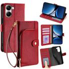 For Redmi Turbo 4 Zipper Bag Leather Phone Case(Red) - 1