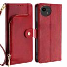 For Sharp Aquos Wish4 Zipper Bag Leather Phone Case(Red) - 1