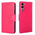 For Fujitsu Arrows We2 Plus Crystal Texture Leather Phone Case(Rose Red) - 1