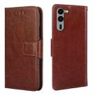 For Fujitsu Arrows We2 Plus Crystal Texture Leather Phone Case(Brown) - 1