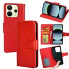 For Redmi Note 14 4G 163.25mm Crystal Texture Leather Phone Case(Red) - 1