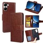For Redmi Turbo 4 Crystal Texture Leather Phone Case(Brown) - 1