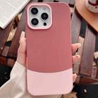 For iPhone 16 Pro Color Contrast 2 in 1 Skin Feel PC Hybrid TPU Phone Case(Rose Red+Pink) - 1