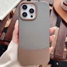 For iPhone 16 Pro Color Contrast 2 in 1 Skin Feel PC Hybrid TPU Phone Case(Dark Grey+Brown) - 1