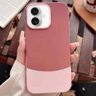 For iPhone 16 Plus Color Contrast 2 in 1 Skin Feel PC Hybrid TPU Phone Case(Rose Red+Pink) - 1