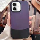 For iPhone 16 Color Contrast 2 in 1 Skin Feel PC Hybrid TPU Phone Case(Purple+Black) - 1