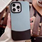 For iPhone 15 Pro Max Color Contrast 2 in 1 Skin Feel PC Hybrid TPU Phone Case(Blue+Black) - 1