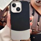 For iPhone 15 Color Contrast 2 in 1 Skin Feel PC Hybrid TPU Phone Case(Black+Grey) - 1