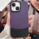 For iPhone 15 Color Contrast 2 in 1 Skin Feel PC Hybrid TPU Phone Case(Purple+Black) - 1