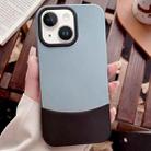 For iPhone 15 Color Contrast 2 in 1 Skin Feel PC Hybrid TPU Phone Case(Blue+Black) - 1