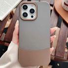 For iPhone 14 Pro Max Color Contrast 2 in 1 Skin Feel PC Hybrid TPU Phone Case(Dark Grey+Brown) - 1