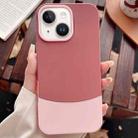 For iPhone 14 Color Contrast 2 in 1 Skin Feel PC Hybrid TPU Phone Case(Rose Red+Pink) - 1