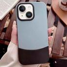 For iPhone 14 Color Contrast 2 in 1 Skin Feel PC Hybrid TPU Phone Case(Blue+Black) - 1