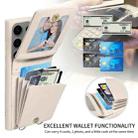 For Samsung Galaxy S25 Ultra 5G Crossbody Lanyard Zipper Wallet Leather Phone Case(Beige) - 3
