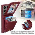 For Samsung Galaxy S25 Ultra 5G Crossbody Lanyard Zipper Wallet Leather Phone Case(Wine Red) - 3