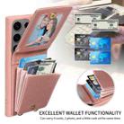 For Samsung Galaxy S25 Ultra 5G Crossbody Lanyard Zipper Wallet Leather Phone Case(Rose Gold) - 3