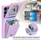 For Samsung Galaxy S25 Ultra 5G Crossbody Lanyard Zipper Wallet Leather Phone Case(Purple) - 3