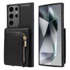For Samsung Galaxy S25 Ultra 5G Crossbody Lanyard Zipper Wallet Leather Phone Case(Black) - 2