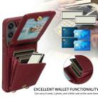 For Samsung Galaxy S24 FE 5G Crossbody Lanyard Zipper Wallet Leather Phone Case(Wine Red) - 3