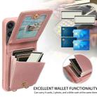 For Samsung Galaxy S24 FE 5G Crossbody Lanyard Zipper Wallet Leather Phone Case(Rose Gold) - 3