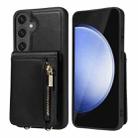 For Samsung Galaxy S24 FE 5G Crossbody Lanyard Zipper Wallet Leather Phone Case(Black) - 2