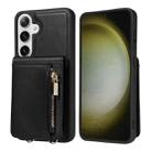 For Samsung Galaxy S25+ 5G Crossbody Lanyard Zipper Wallet Leather Phone Case(Black) - 2